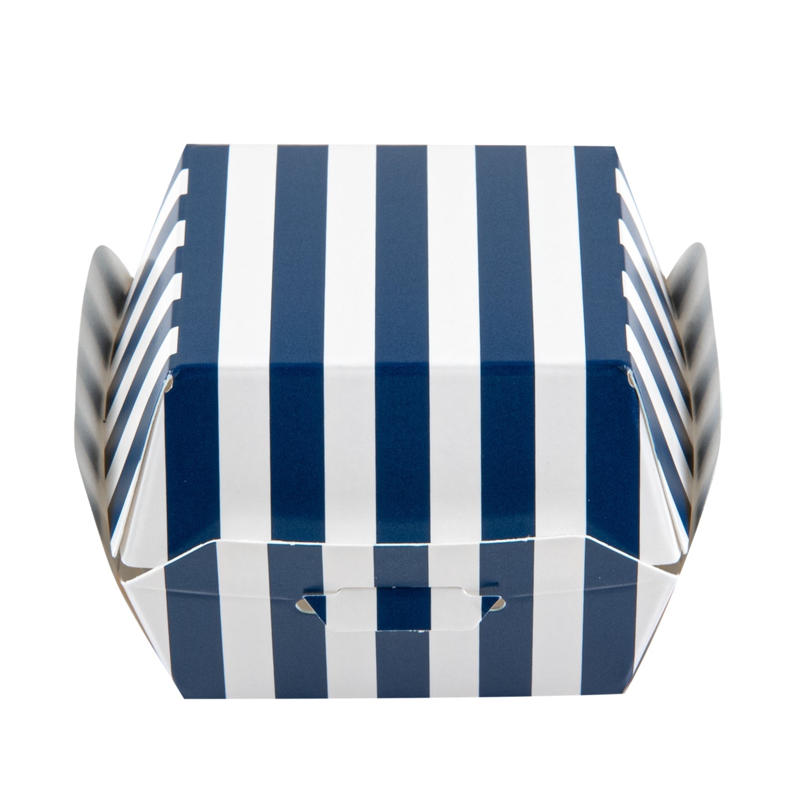 Bio Tek Blue and White Stripe Paper Slider Box - 2 1/2" x 2 1/2" x 2" - 100 count box