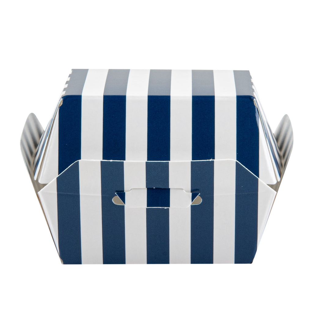 Bio Tek Blue and White Stripe Paper Slider Box - 2 1/2" x 2 1/2" x 2" - 100 count box