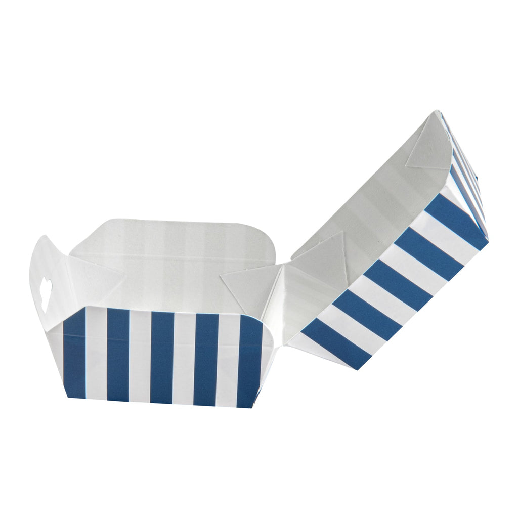 Bio Tek Blue and White Stripe Paper Slider Box - 2 1/2" x 2 1/2" x 2" - 100 count box