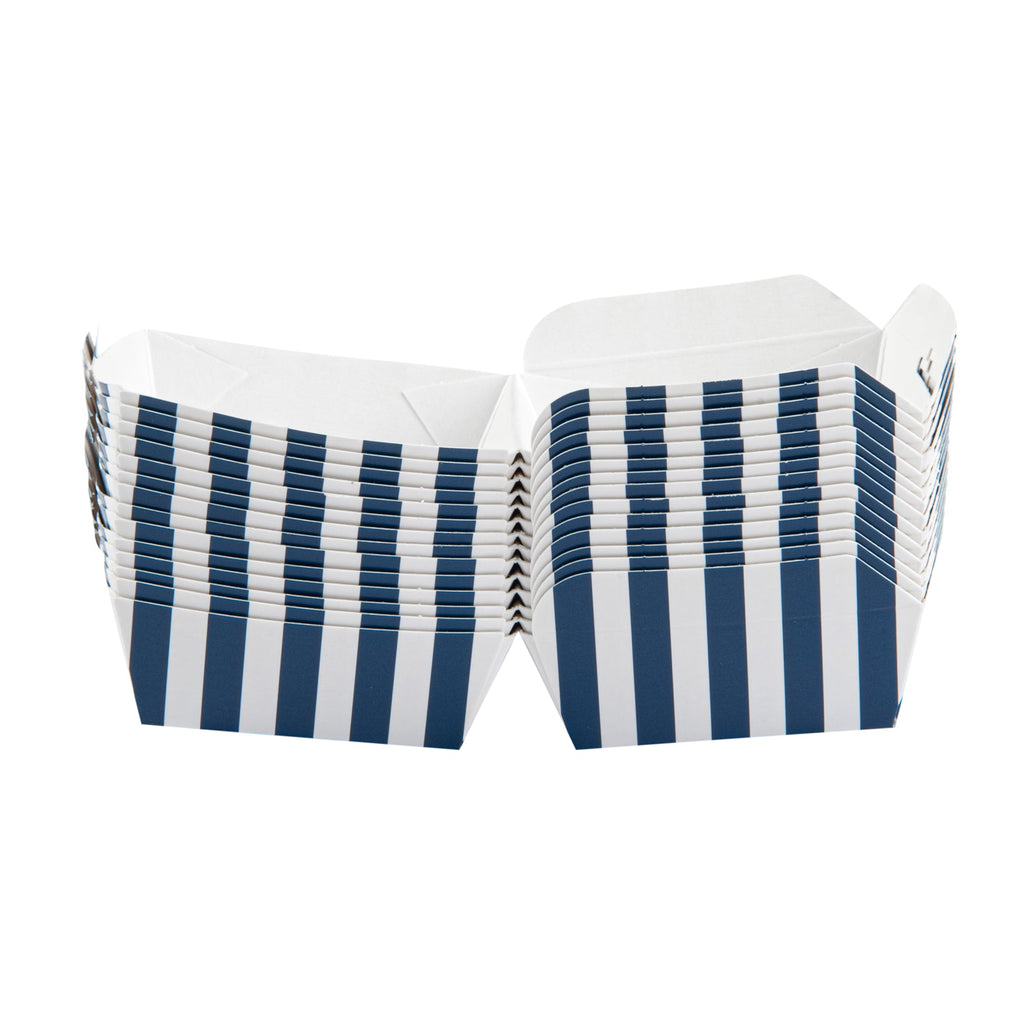 Bio Tek Blue and White Stripe Paper Slider Box - 2 1/2" x 2 1/2" x 2" - 100 count box