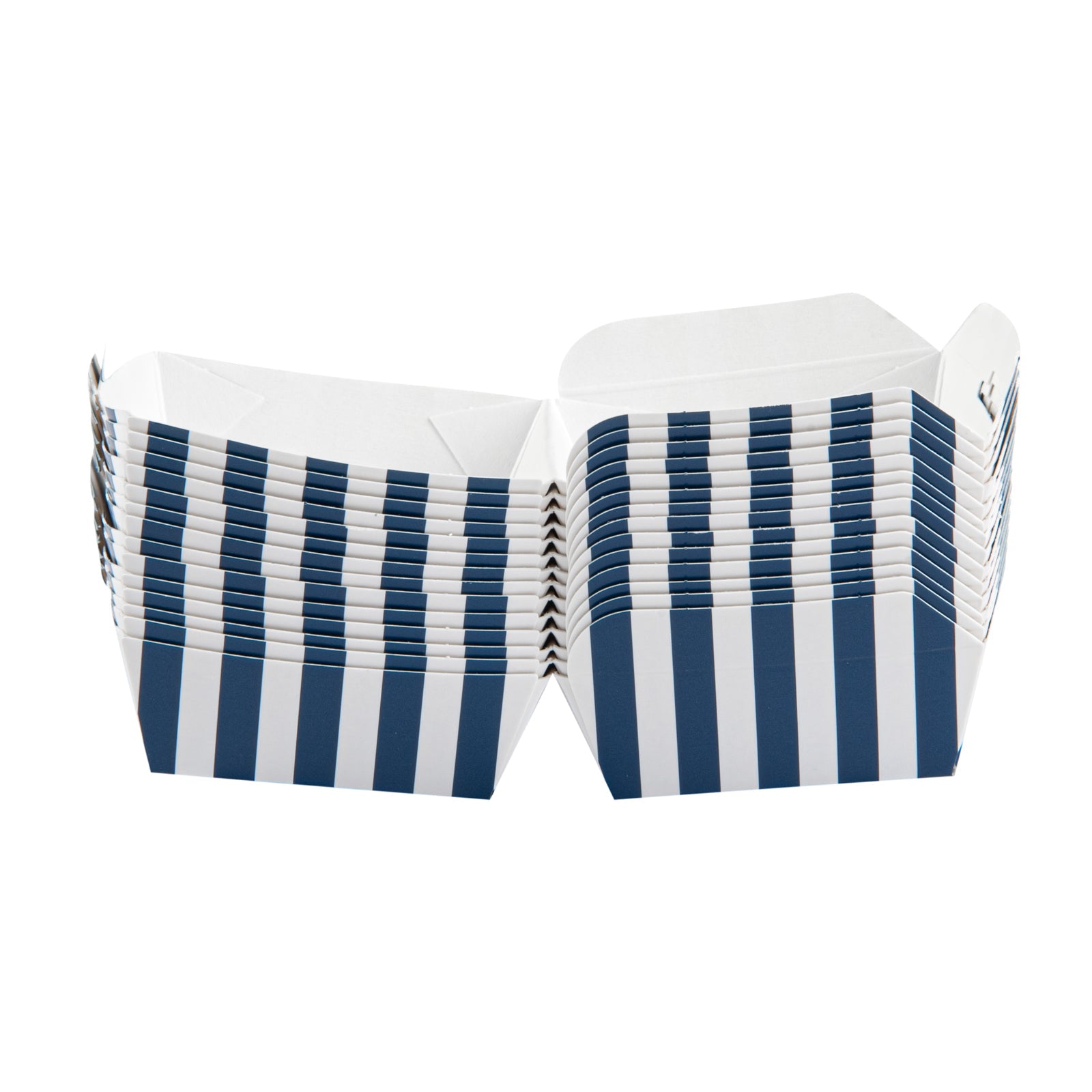 Bio Tek Blue and White Stripe Paper Slider Box - 2 1/2" x 2 1/2" x 2" - 100 count box