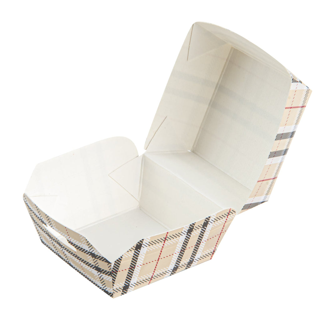 Bio Tek Plaid Paper Slider Box - 2 1/2" x 2 1/2" x 2" - 100 count box