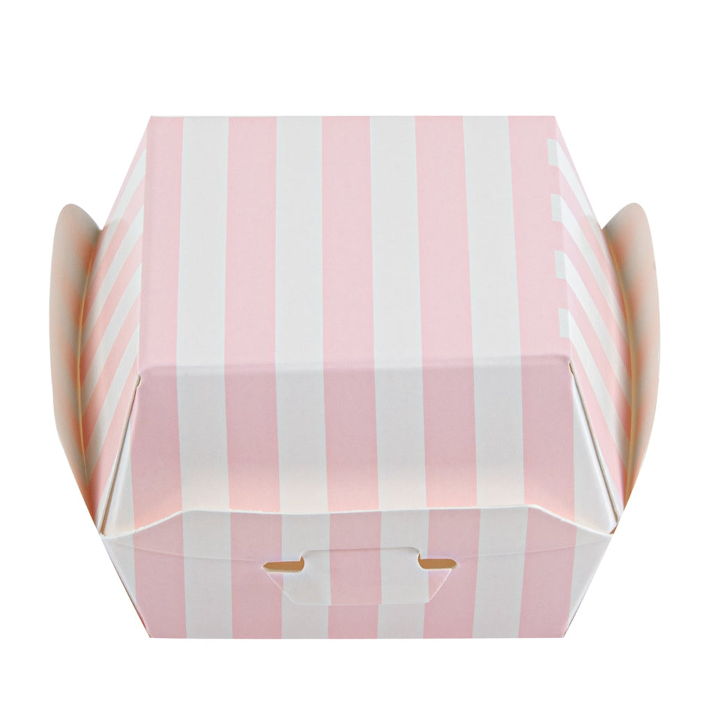 Bio Tek Pink and White Stripe Paper Slider Box - 2 1/2" x 2 1/2" x 2" - 100 count box