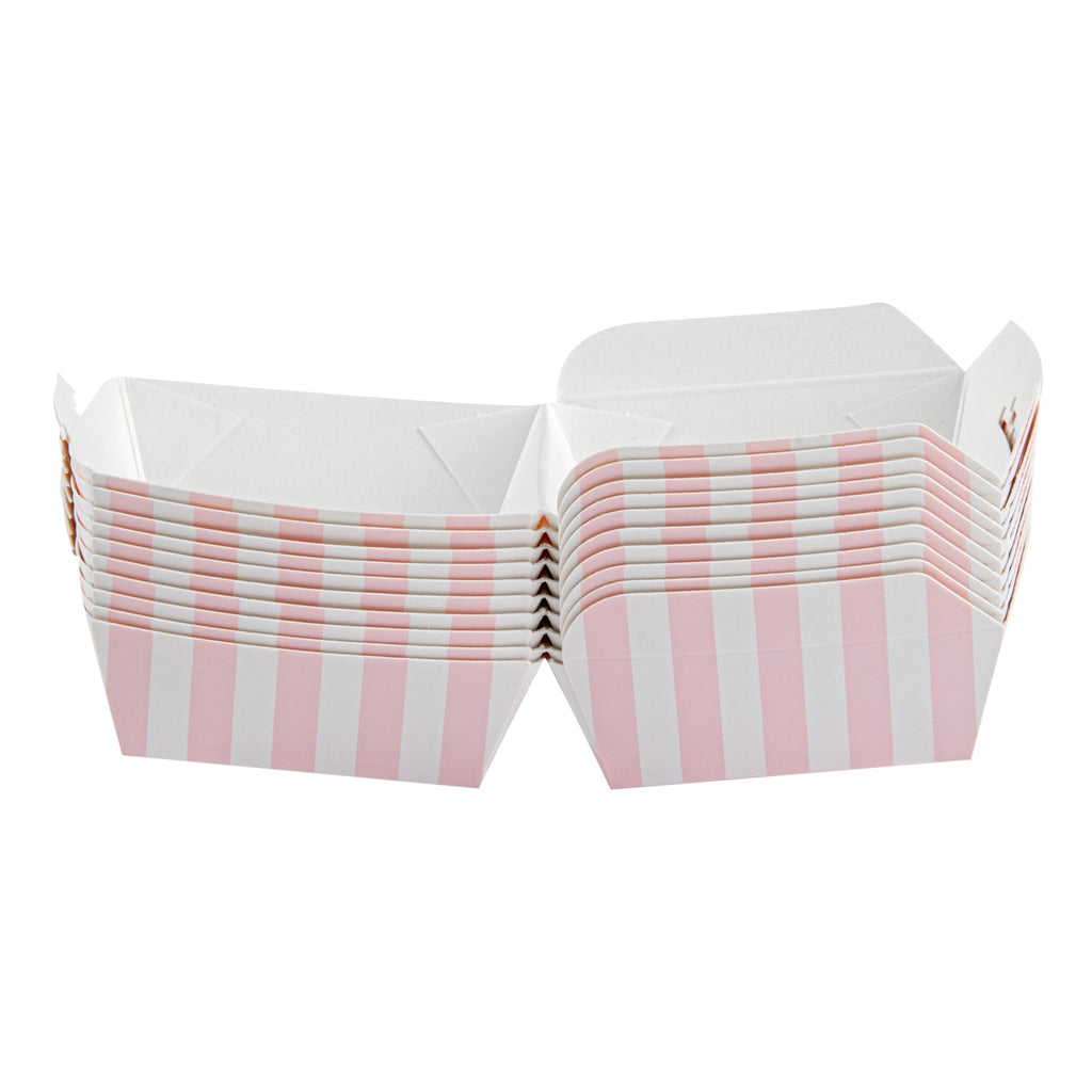 Bio Tek Pink and White Stripe Paper Slider Box - 2 1/2" x 2 1/2" x 2" - 100 count box
