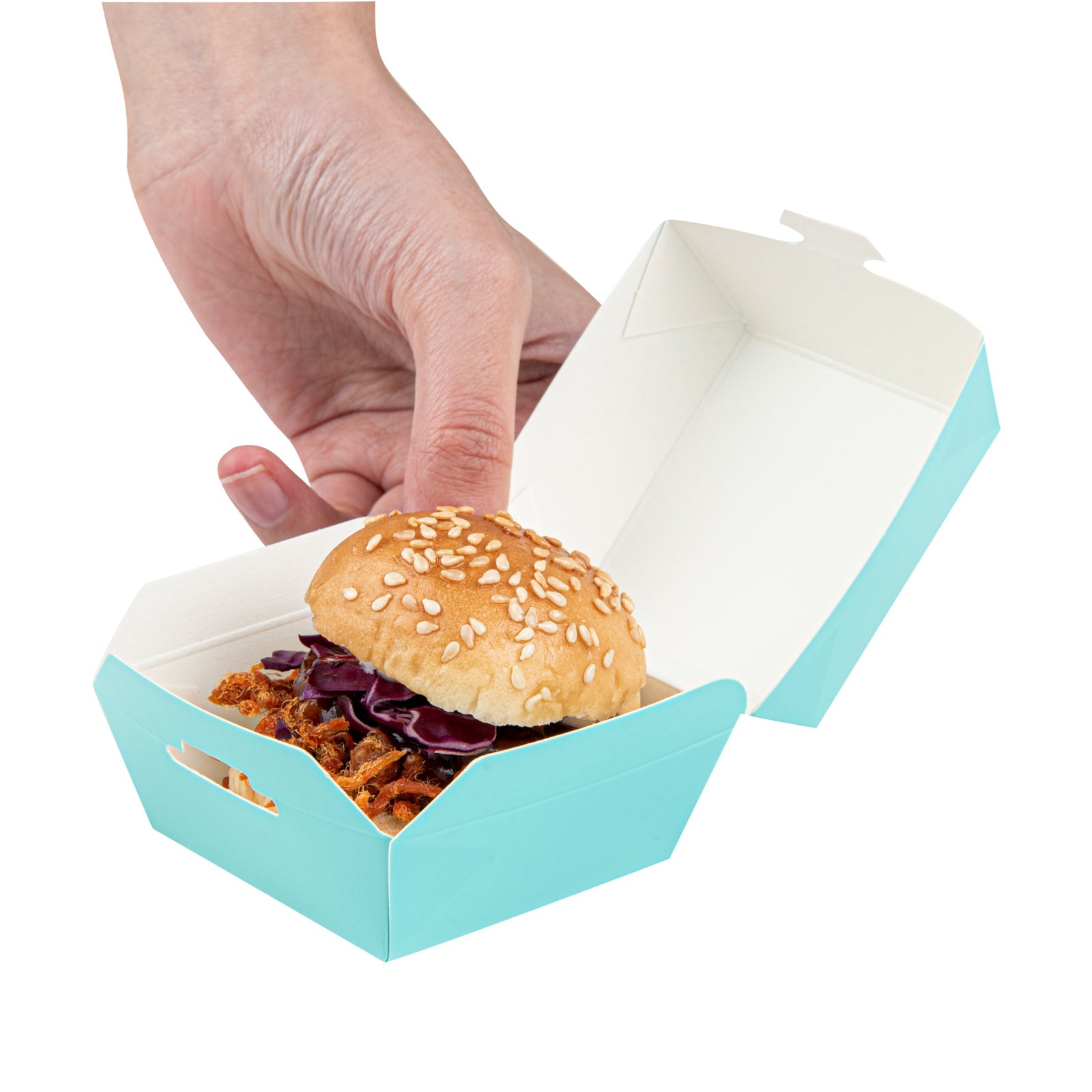 Bio Tek Turquoise Paper Slider Box - 2 1/2" x 2 1/2" x 2" - 100 count box