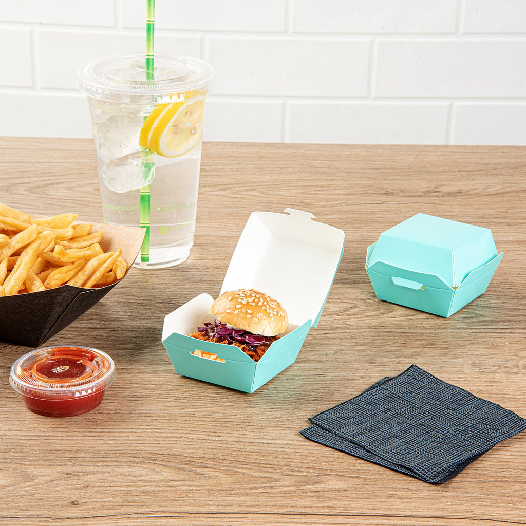 Bio Tek Turquoise Paper Slider Box - 2 1/2" x 2 1/2" x 2" - 100 count box