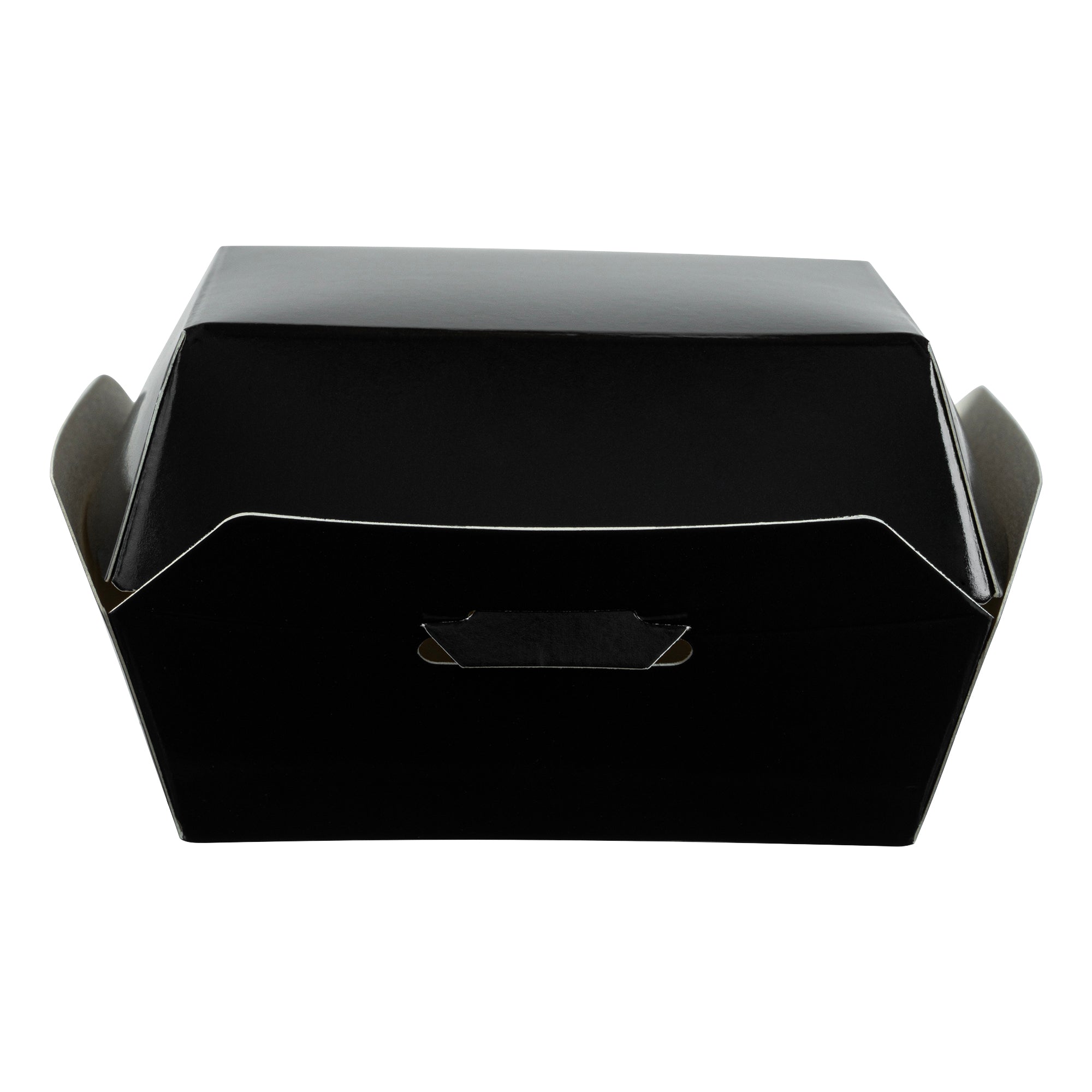 Bio Tek Black Paper Mini Burger Box - 2 3/4" x 2 3/4" x 2" - 100 count box