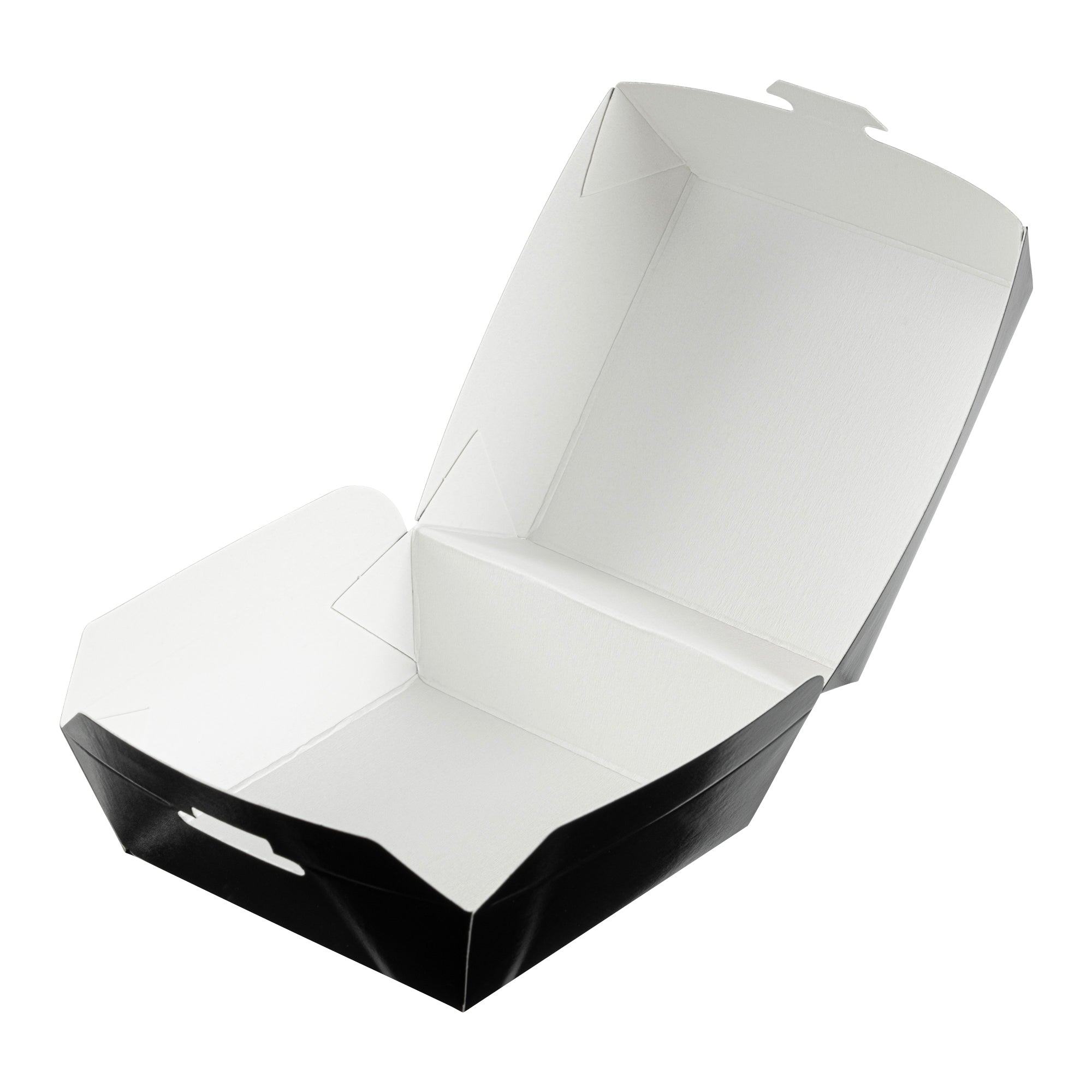 Bio Tek Black Paper Mini Burger Box - 2 3/4" x 2 3/4" x 2" - 100 count box