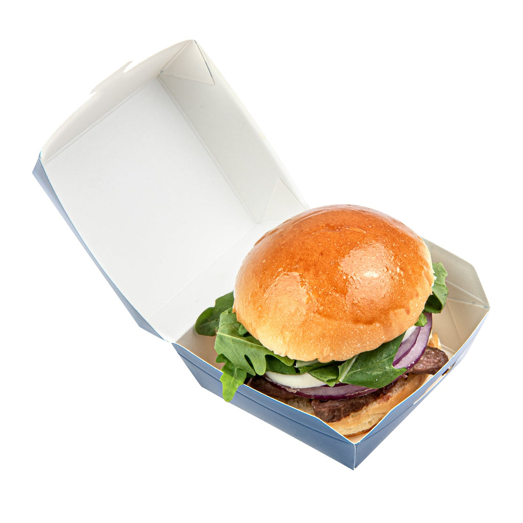 Bio Tek Frenchie Paper Mini Burger Box - 2 3/4" x 2 3/4" x 2" - 100 count box