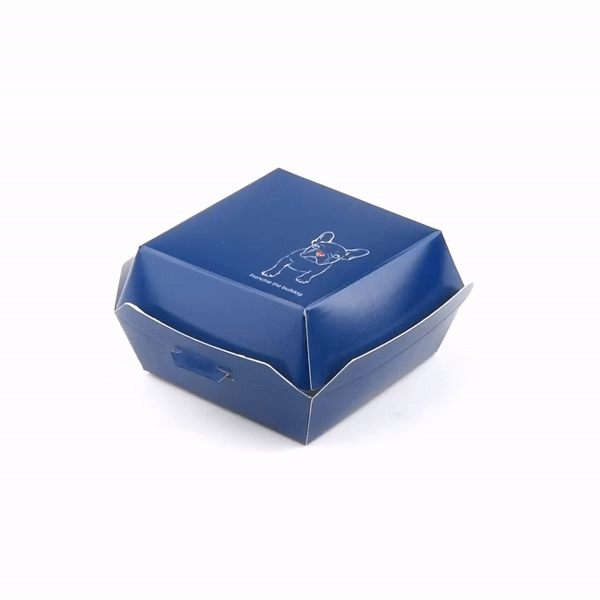 Bio Tek Frenchie Paper Mini Burger Box - 2 3/4" x 2 3/4" x 2" - 100 count box