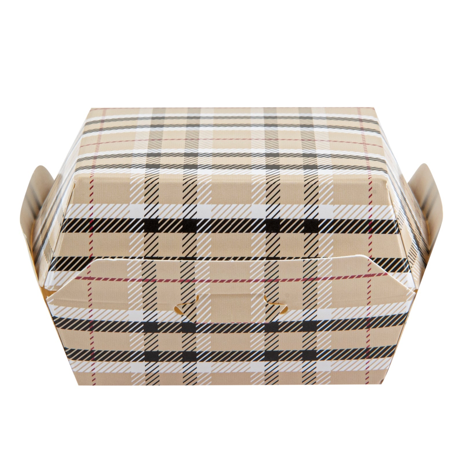 Bio Tek Plaid Paper Mini Burger Box - 2 3/4" x 2 3/4" x 2" - 100 count box