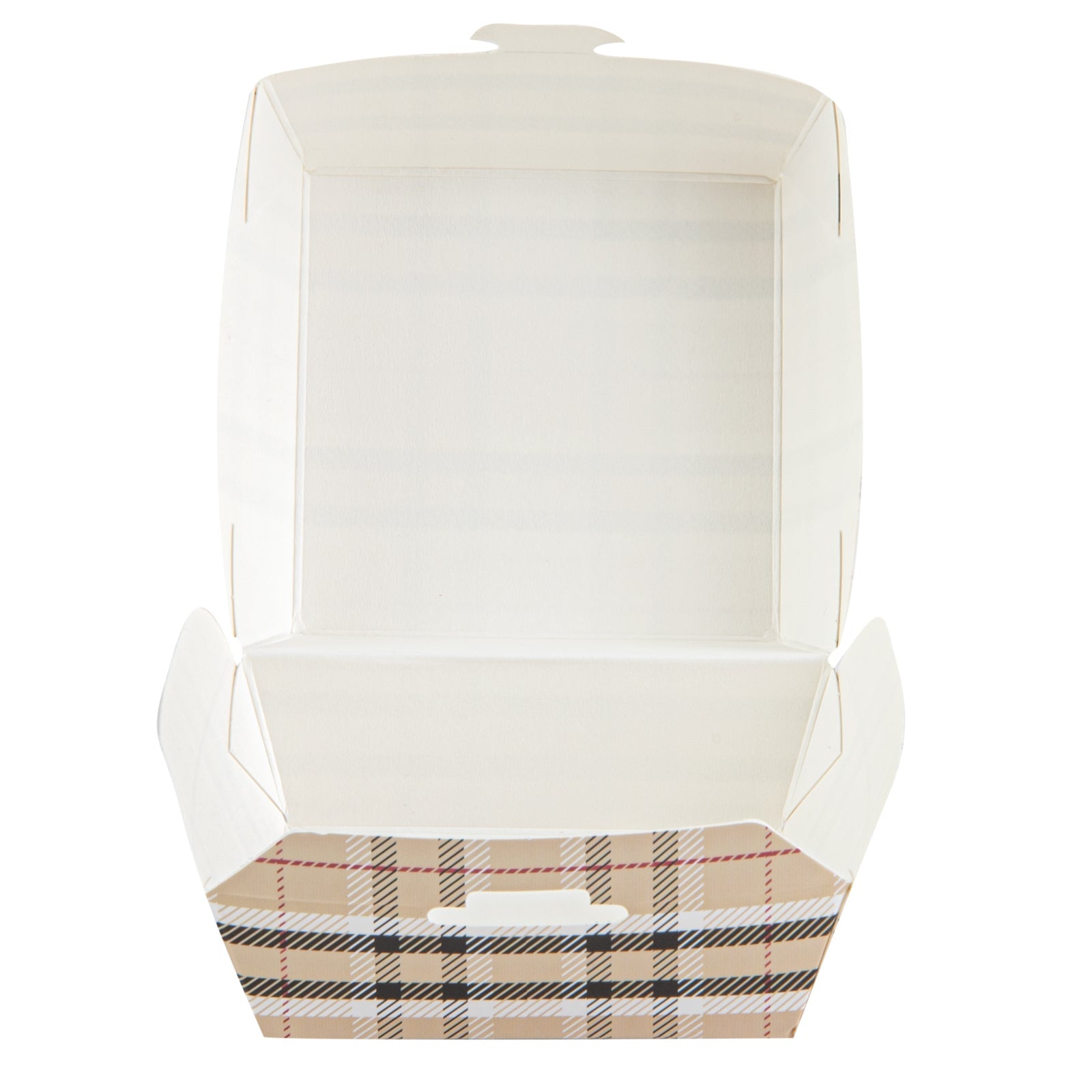 Bio Tek Plaid Paper Mini Burger Box - 2 3/4" x 2 3/4" x 2" - 100 count box