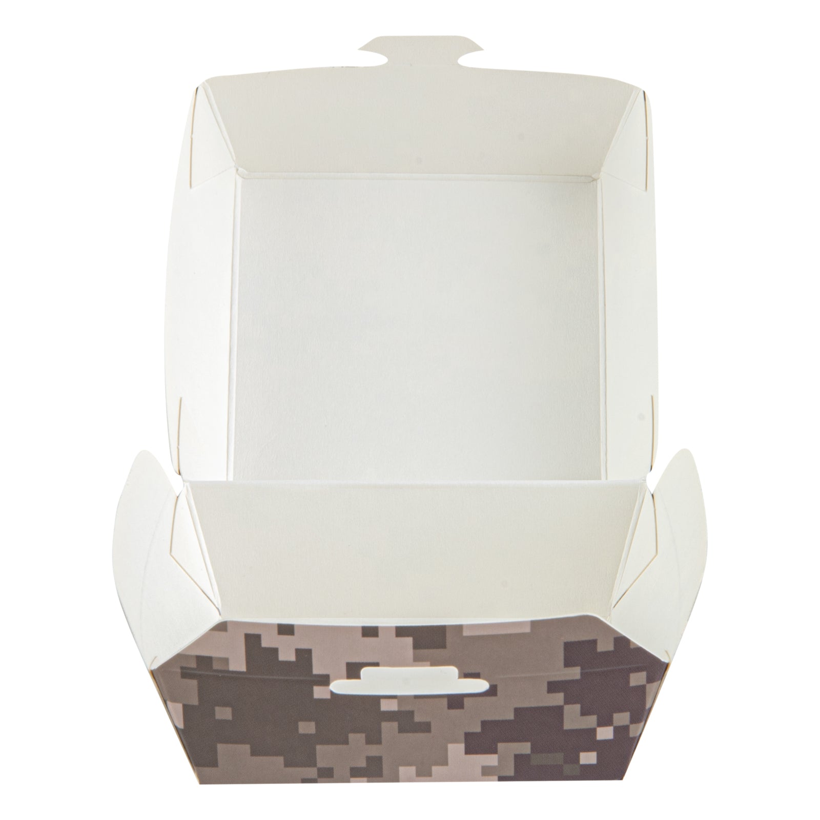 Bio Tek Camouflage Paper Mini Burger Box - 2 3/4" x 2 3/4" x 2" - 100 count box