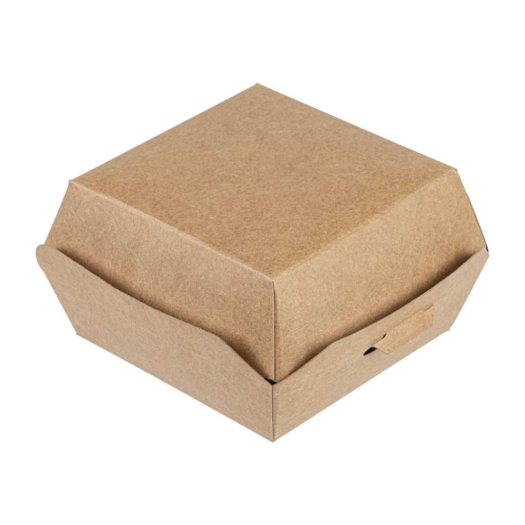 Bio Tek Kraft Paper Mini Burger Box - 2 3/4" x 2 3/4" x 2" - 100 count box