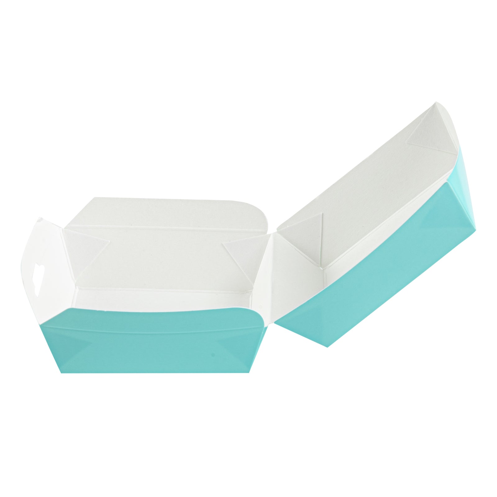 Bio Tek Turquoise Paper Mini Burger Box - 2 3/4" x 2 3/4" x 2" - 100 count box