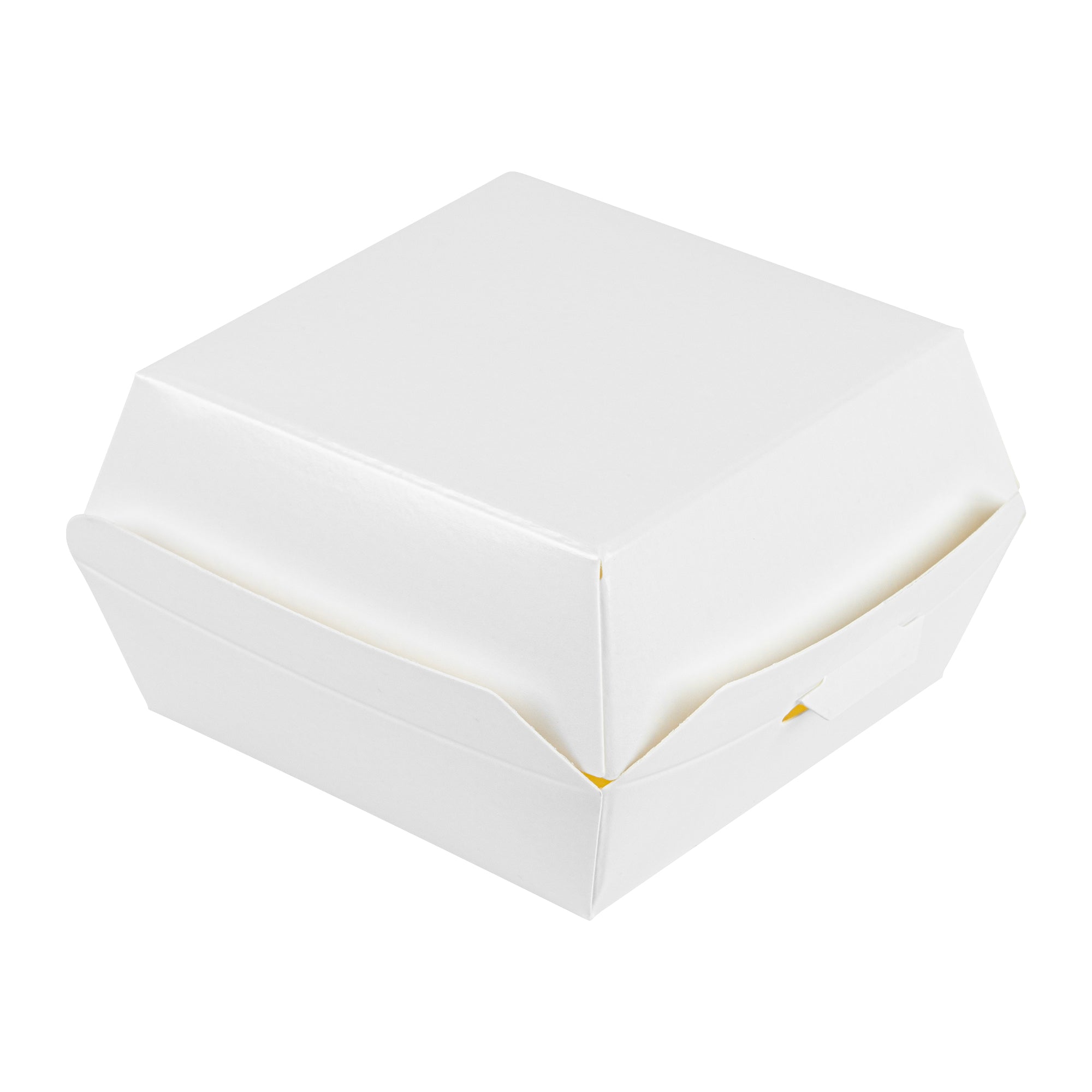 Bio Tek White Paper Mini Burger Box - 2 3/4" x 2 3/4" x 2" - 100 count box