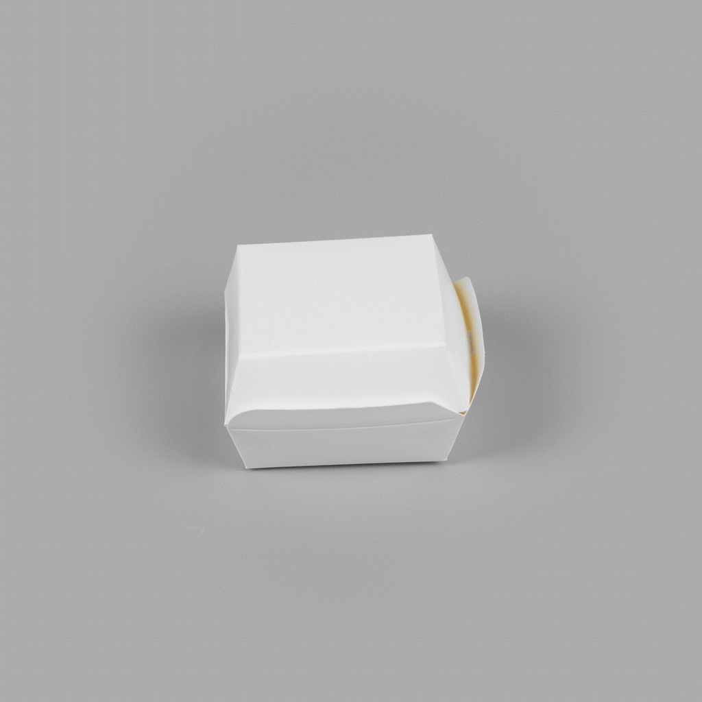 Bio Tek White Paper Mini Burger Box - 2 3/4" x 2 3/4" x 2" - 100 count box