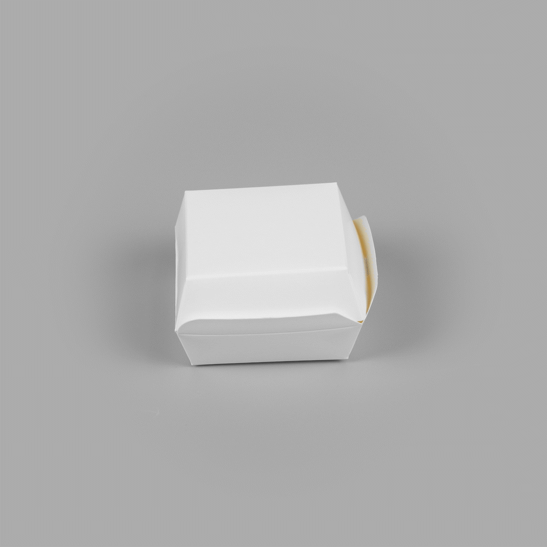 Bio Tek White Paper Mini Burger Box - 2 3/4" x 2 3/4" x 2" - 100 count box
