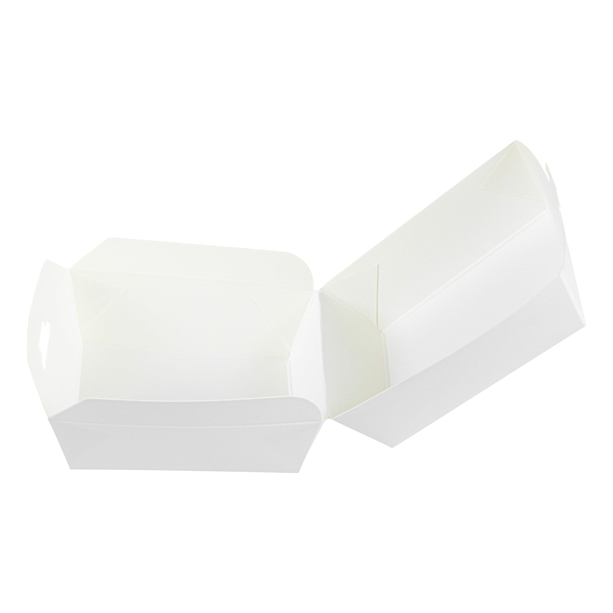 Bio Tek White Paper Mini Burger Box - 2 3/4" x 2 3/4" x 2" - 100 count box