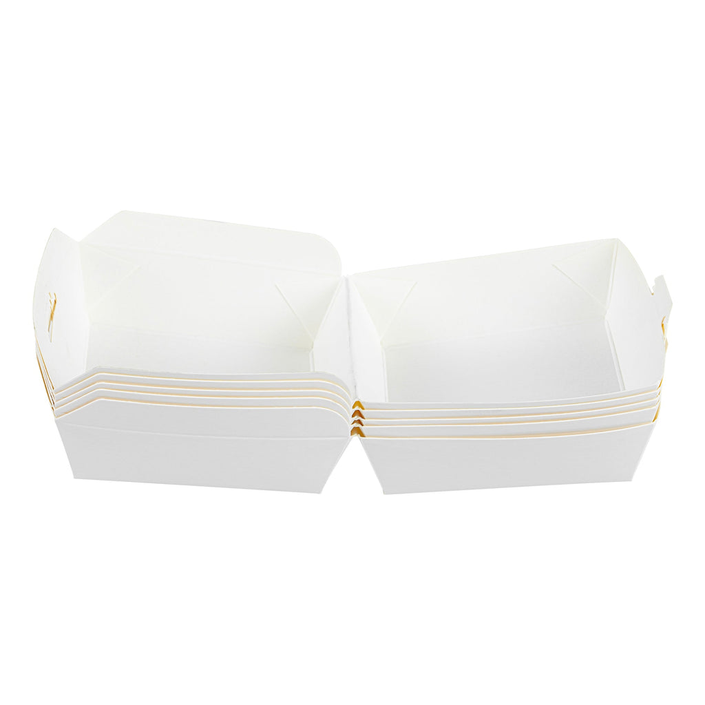 Bio Tek White Paper Mini Burger Box - 2 3/4" x 2 3/4" x 2" - 100 count box