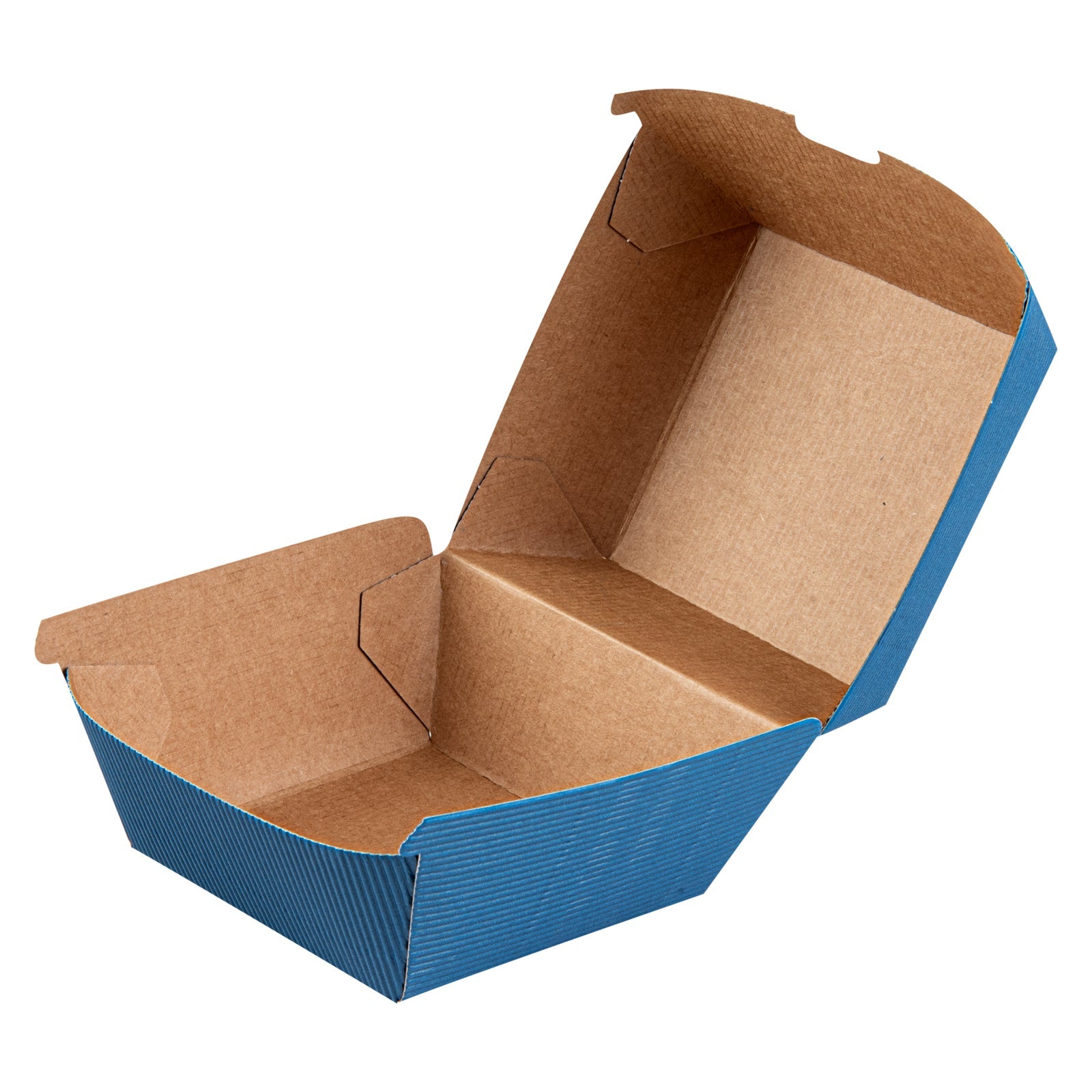 Bio Tek Frenchie Paper Burger Box - Ripple Wall - 4" x 4" x 3 3/4" - 100 count box
