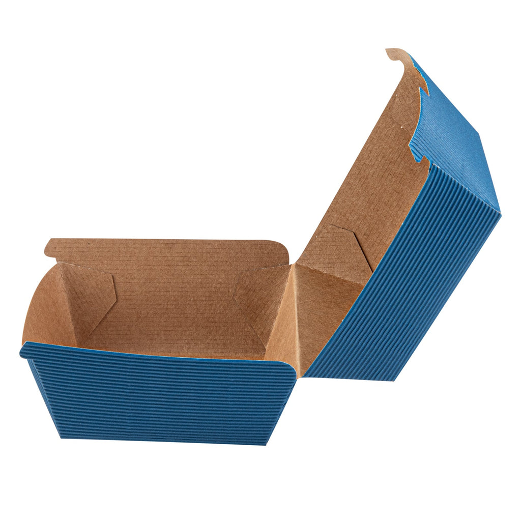 Bio Tek Frenchie Paper Burger Box - Ripple Wall - 4" x 4" x 3 3/4" - 100 count box