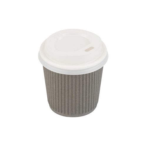 Basic Nature White PLA Plastic Coffee Cup Lid - Fits 4 oz, Compostable - 500 count box