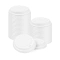 Basic Nature White PLA Plastic Coffee Cup Lid - Fits 8, 12, 16 and 20 oz, Compostable - 50 count box