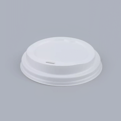 Basic Nature White PLA Plastic Coffee Cup Lid - Fits 8, 12, 16 and 20 oz, Compostable - 50 count box