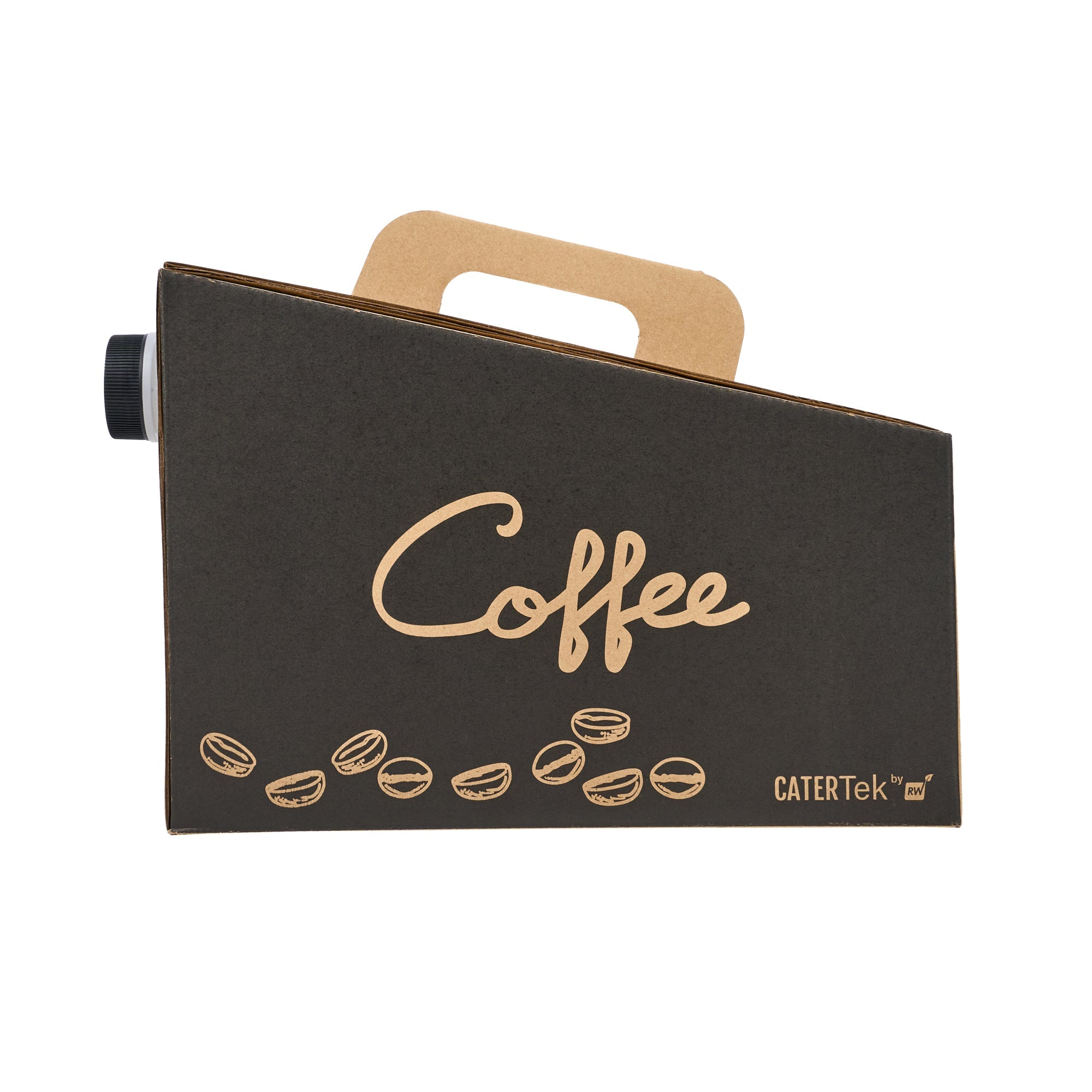 Restpresso 96 oz Kraft and Black Paper Coffee / Beverage Take Out Container - 12 Cups - 10 count box