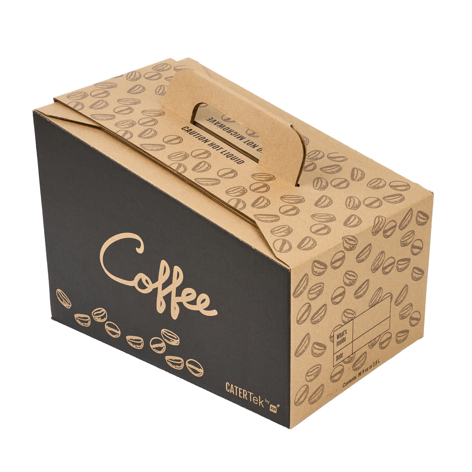Restpresso 96 oz Kraft and Black Paper Coffee / Beverage Take Out Container - 12 Cups - 10 count box