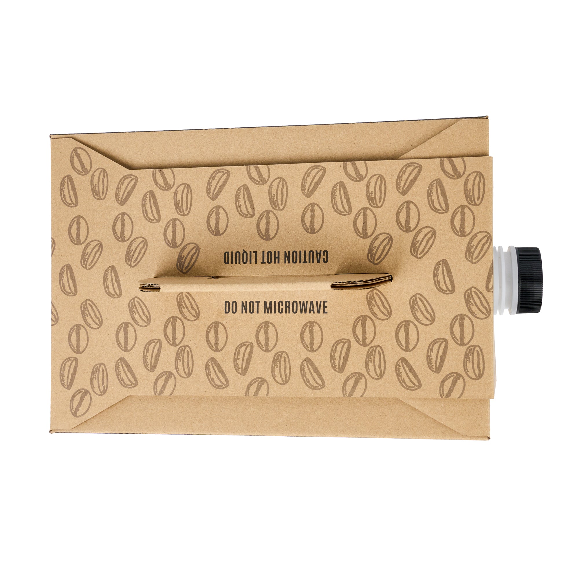 Restpresso 96 oz Kraft and Black Paper Coffee / Beverage Take Out Container - 12 Cups - 10 count box