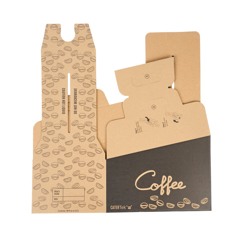 Restpresso 96 oz Kraft and Black Paper Coffee / Beverage Take Out Container - 12 Cups - 10 count box