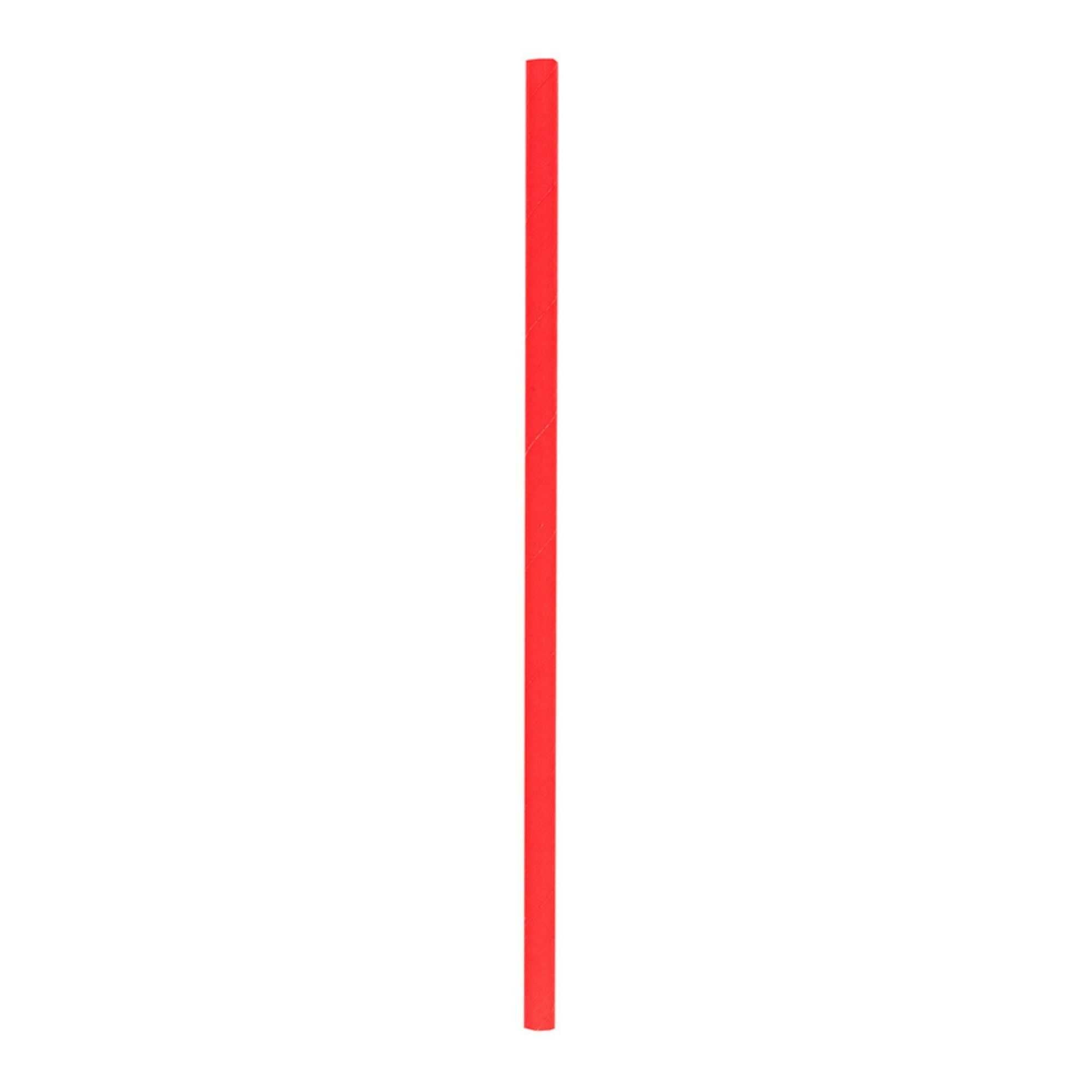 Bev Tek Red Paper Straw - Biodegradable, 6mm - 7 3/4" - 100 count box