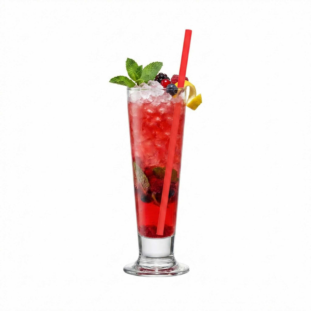 Bev Tek Red Paper Straw - Biodegradable, 6mm - 7 3/4" - 25 count box