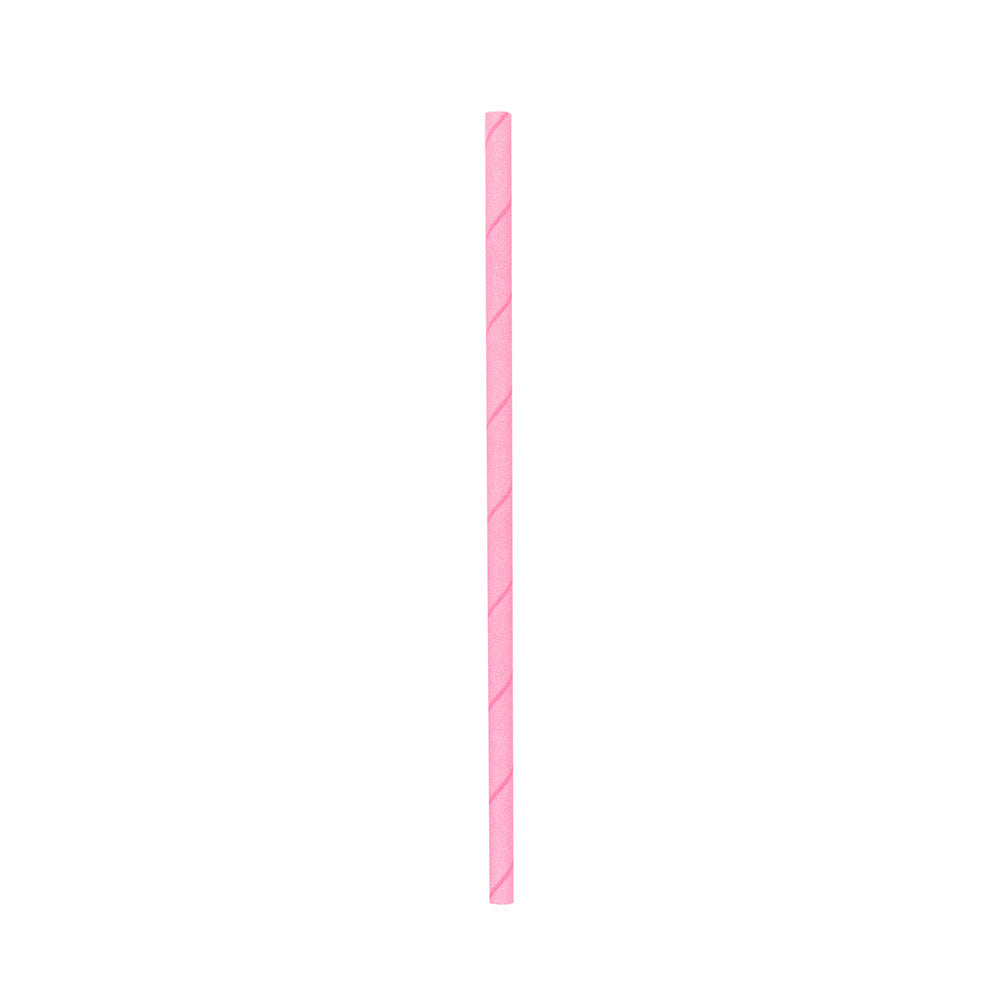 Bev Tek Pink Paper Straw - Biodegradable, 6mm - 7 3/4" - 100 count box