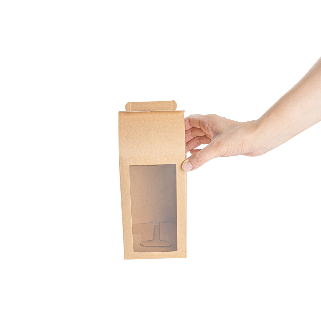 Sweet Vision Kraft Paper Tote Box - Tapered - 3 1/2" x 3 1/2" x 8 1/2" - 100 count box