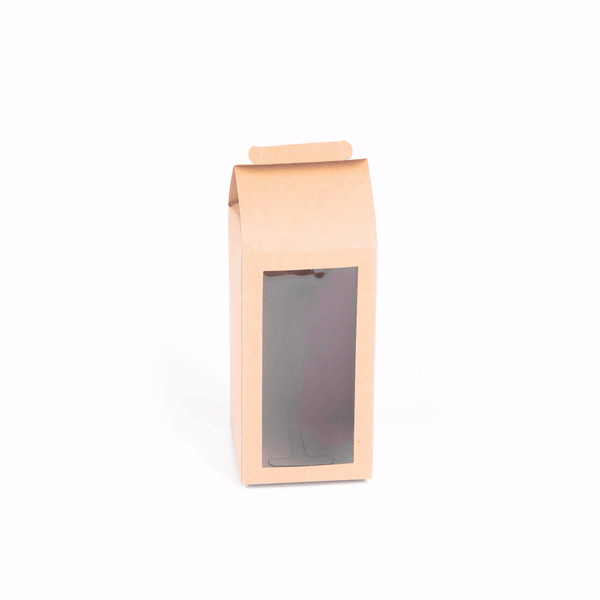 Sweet Vision Kraft Paper Tote Box - Tapered - 3 1/2" x 3 1/2" x 8 1/2" - 100 count box
