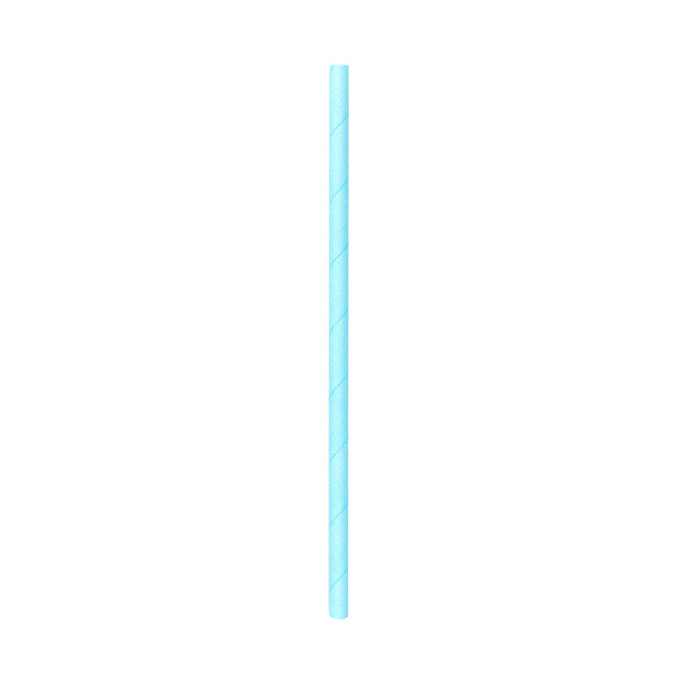 Bev Tek Teal Paper Straw - Biodegradable, 6mm - 7 3/4" - 100 count box