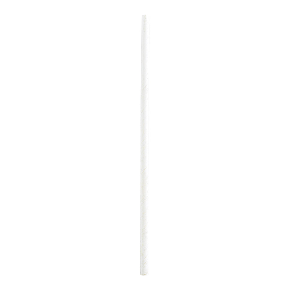 Bev Tek White Paper Straw - Biodegradable, 6mm - 7 3/4" - 25 count x 4 boxes