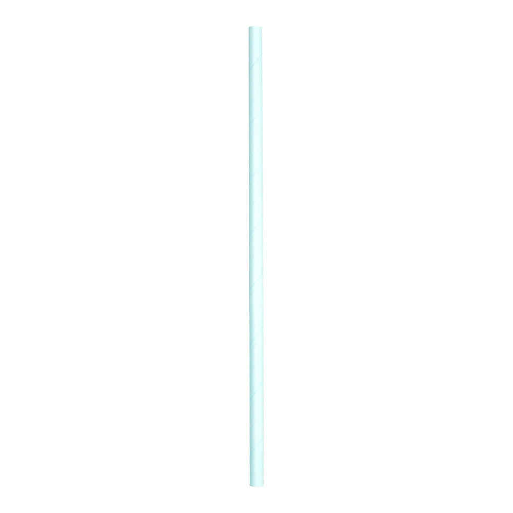 Bev Tek Light Mint Paper Straw - Biodegradable, 6mm - 7 3/4" - 100 count box