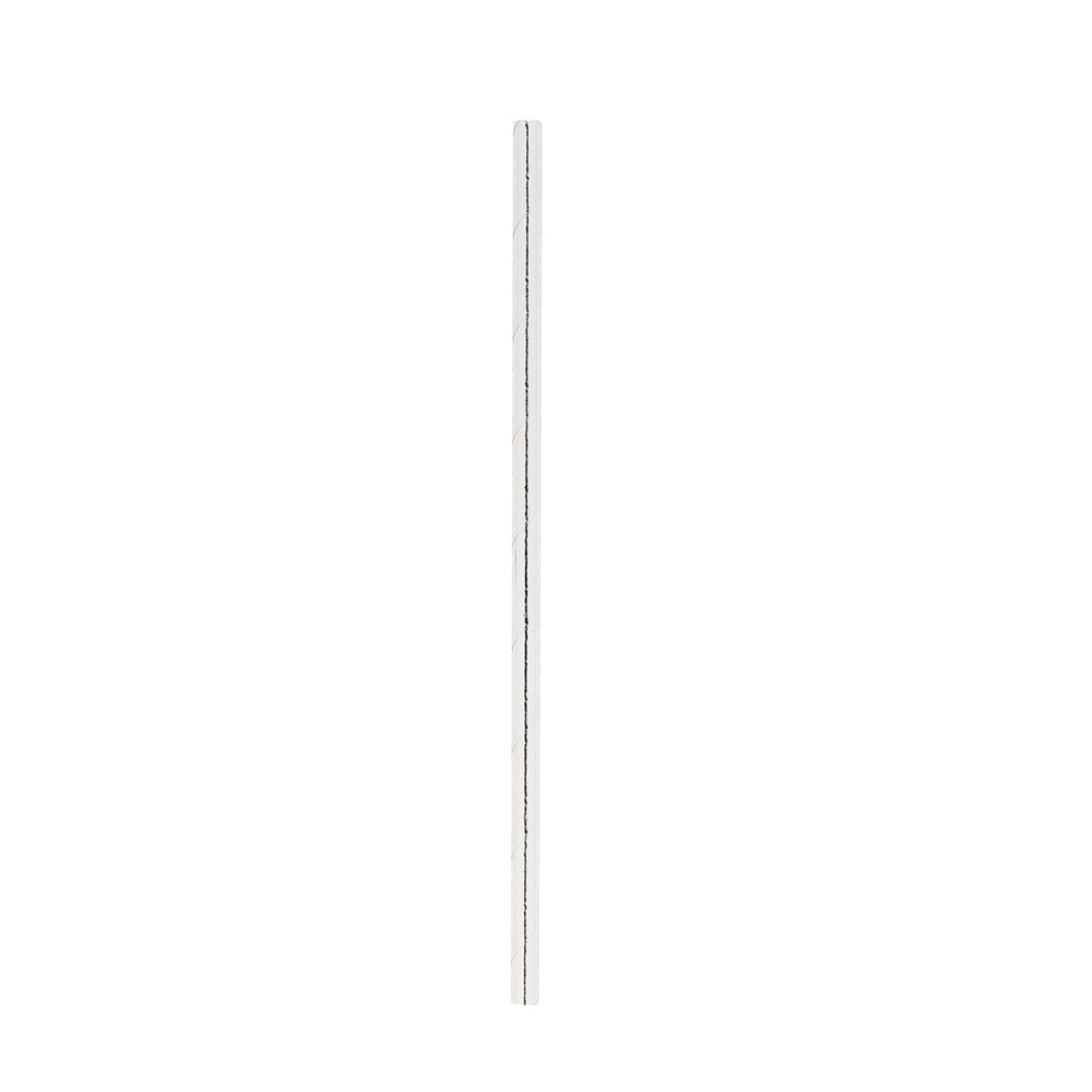 Bev Tek Metallic Silver Paper Straw - 6mm - 7 3/4" - 25 count box