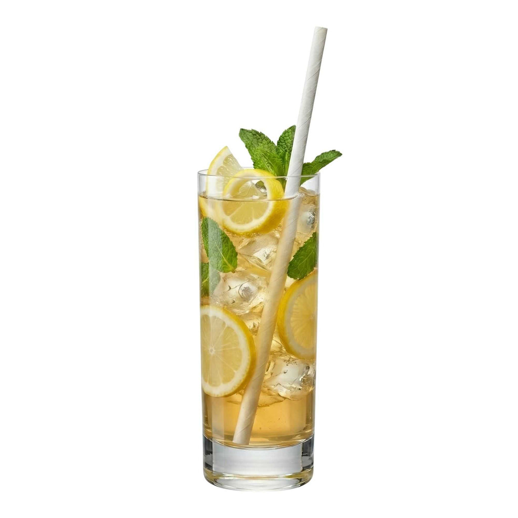 Bev Tek White Paper Straw - Wrapped, Biodegradable, 6mm - 7 3/4" - 100 count box