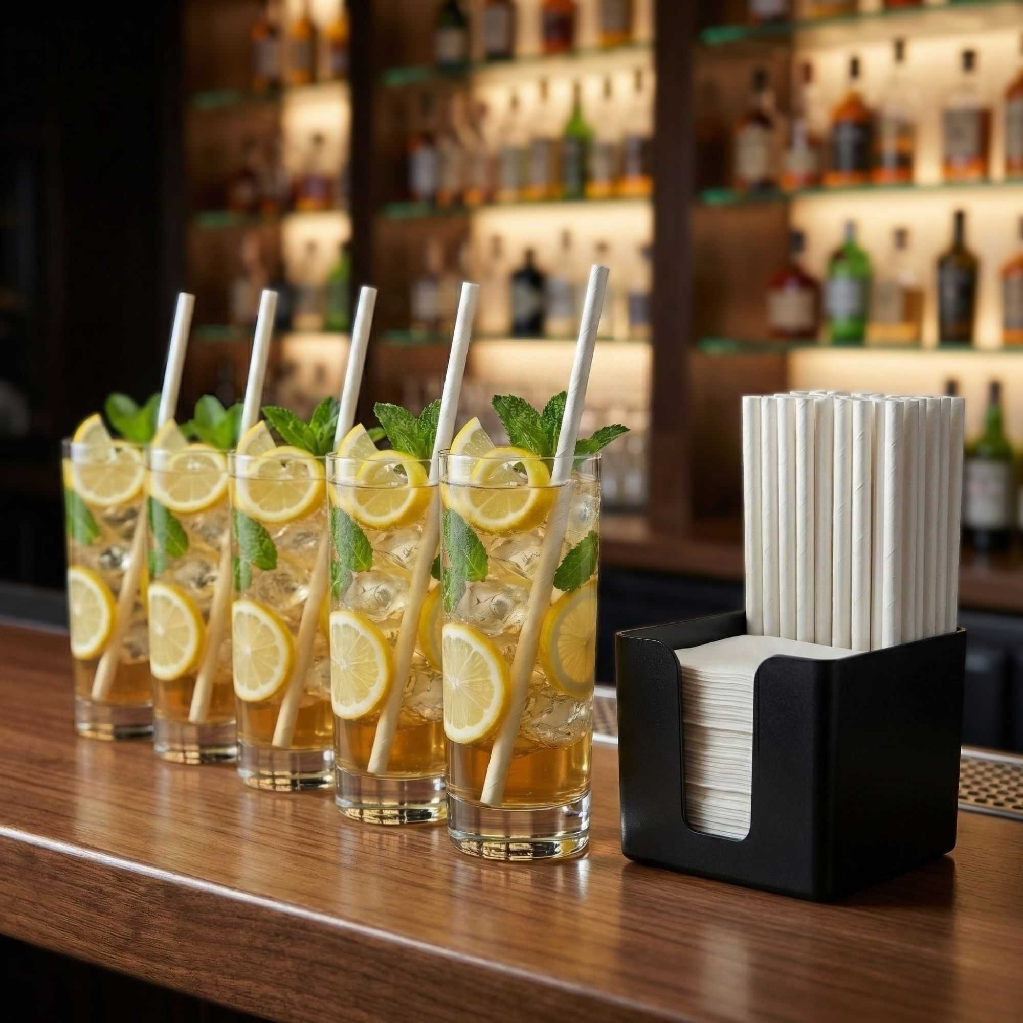 Bev Tek White Paper Straw - Wrapped, Biodegradable, 6mm - 7 3/4" - 100 count box