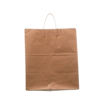 Saving Nature Kraft Paper Large Retail Bag - with Handles - 16" x 9 3/4" x 17 1/4" - 100 count box