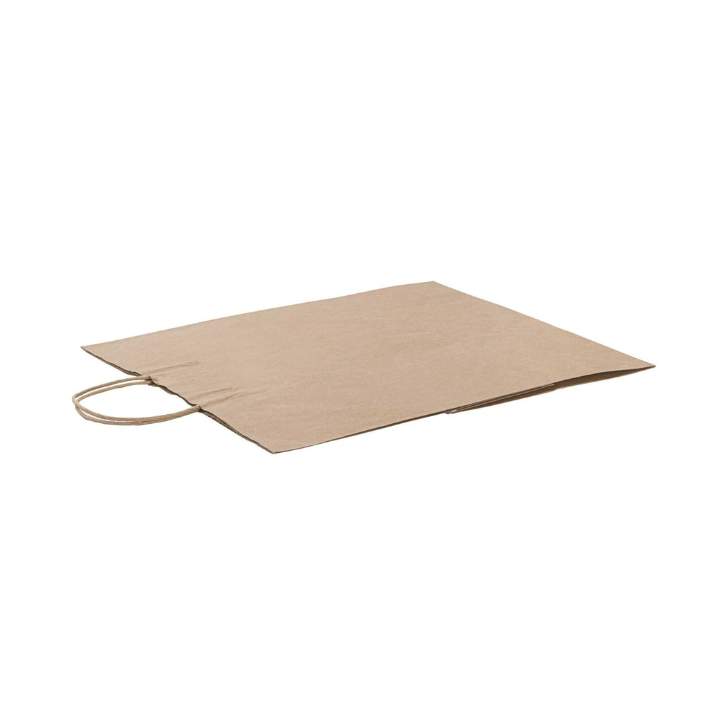 Saving Nature Kraft Paper Large Retail Bag - with Handles - 16" x 9 3/4" x 17 1/4" - 100 count box