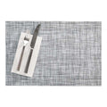 Carmel Mesh White Vinyl Woven Placemat - with Black Threads - 16" x 12" - 6 count box