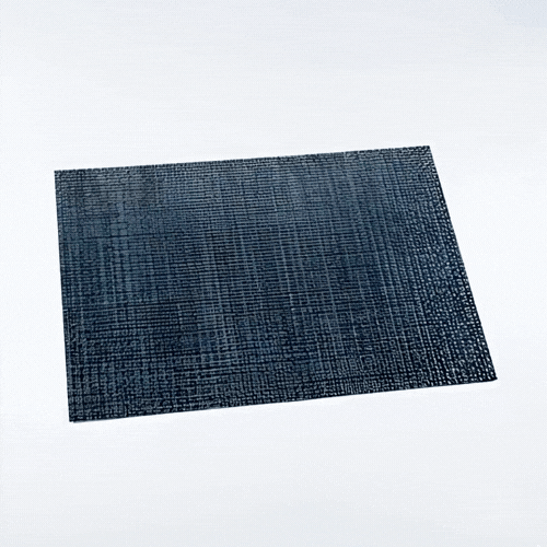 Amalfi Basketweave Baltic Blue Vinyl Woven Placemat - 16" x 12" - 6 count box