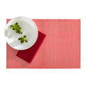 Amalfi Basketweave Imperial Red Vinyl Woven Placemat - 16" x 12" - 6 count box