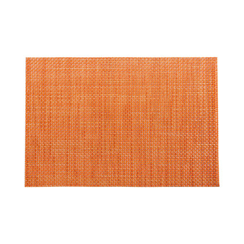 Amalfi Basketweave Papaya Vinyl Woven Placemat - 16" x 12" - 6 count box